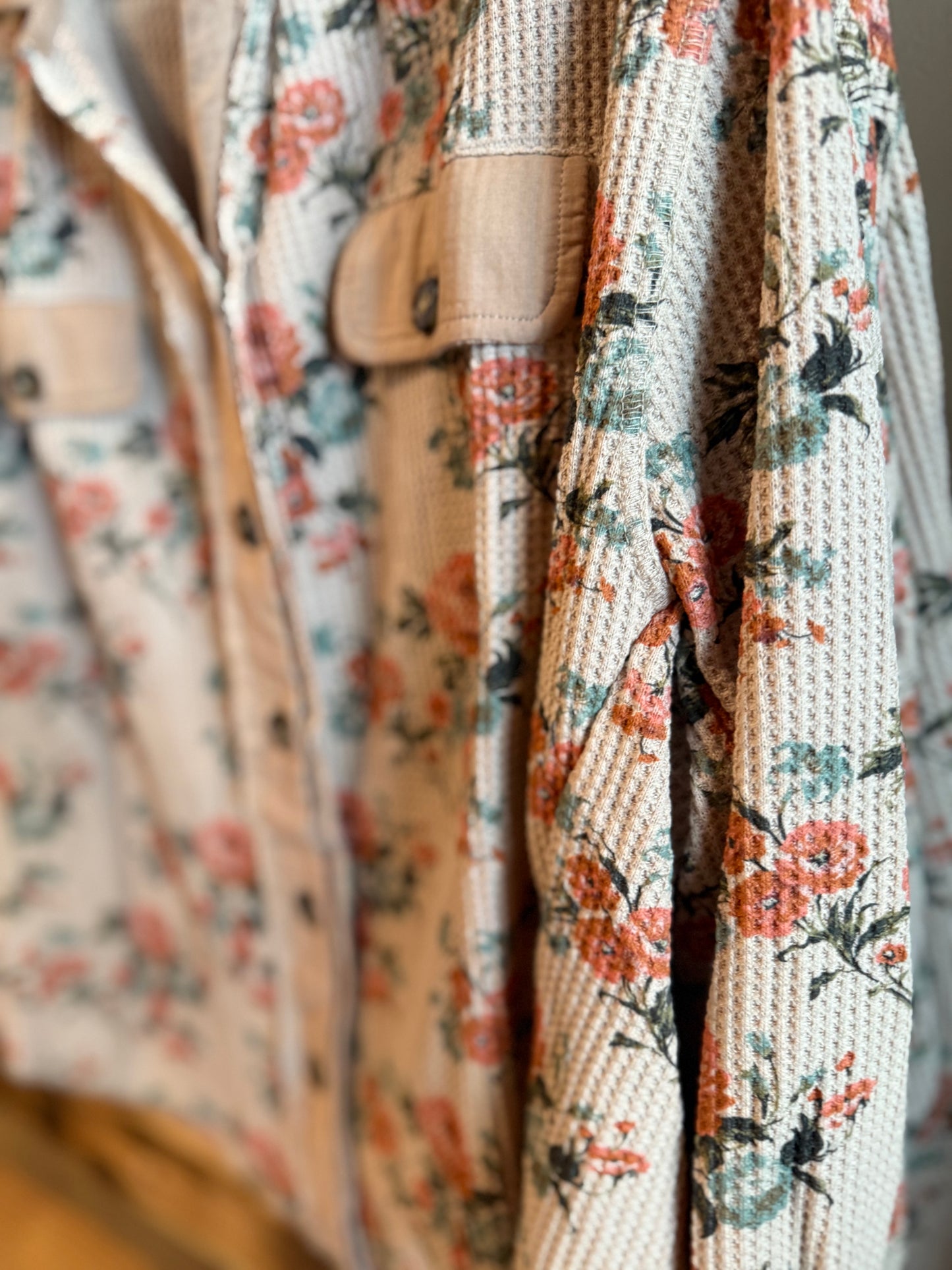 Floral Waffle Knit
