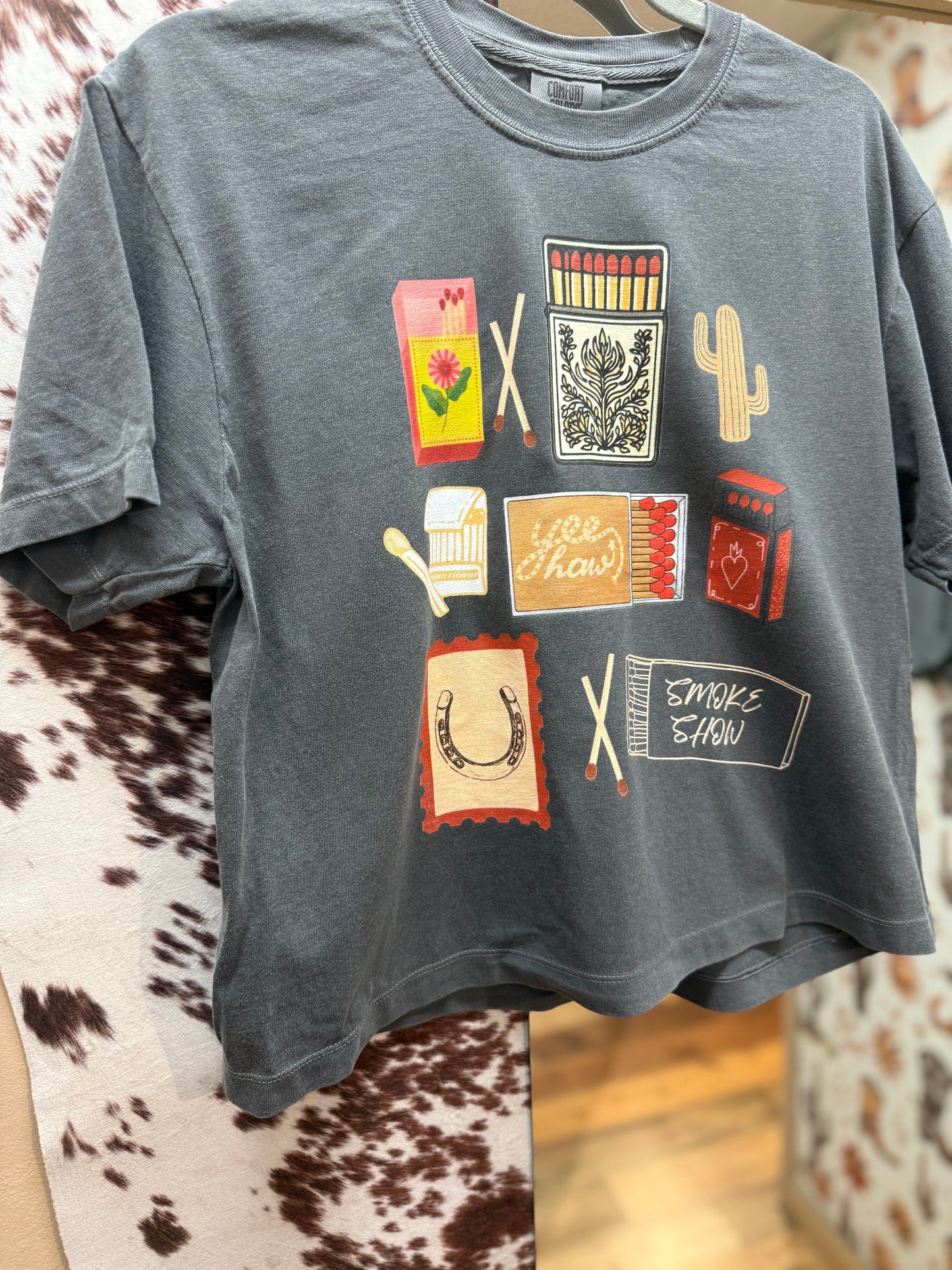 Matchbox YeeHaw Boxy Cropped Tee | Western Cowgirl | Trendy
