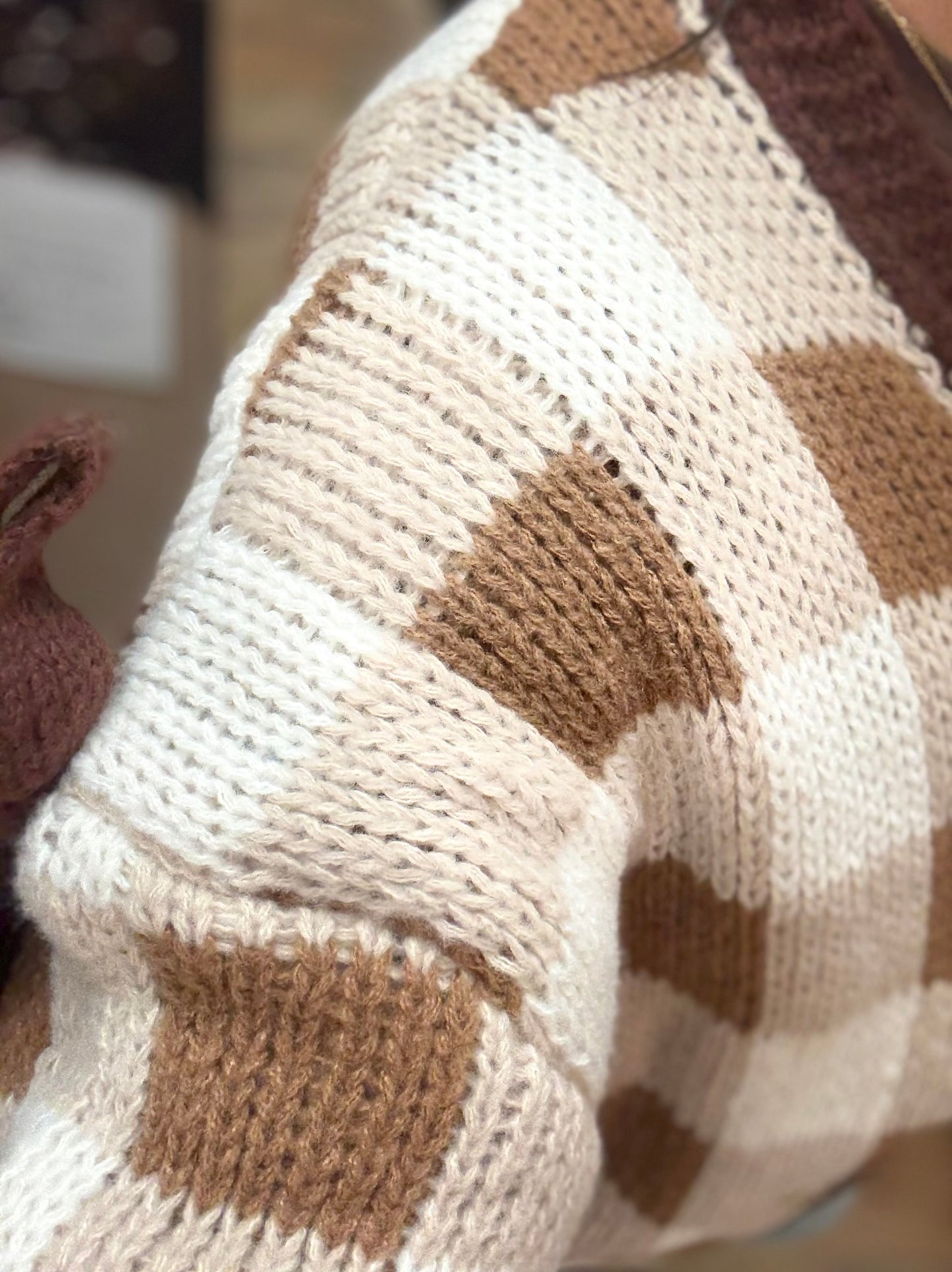 Cozy Check Knit Cardigan