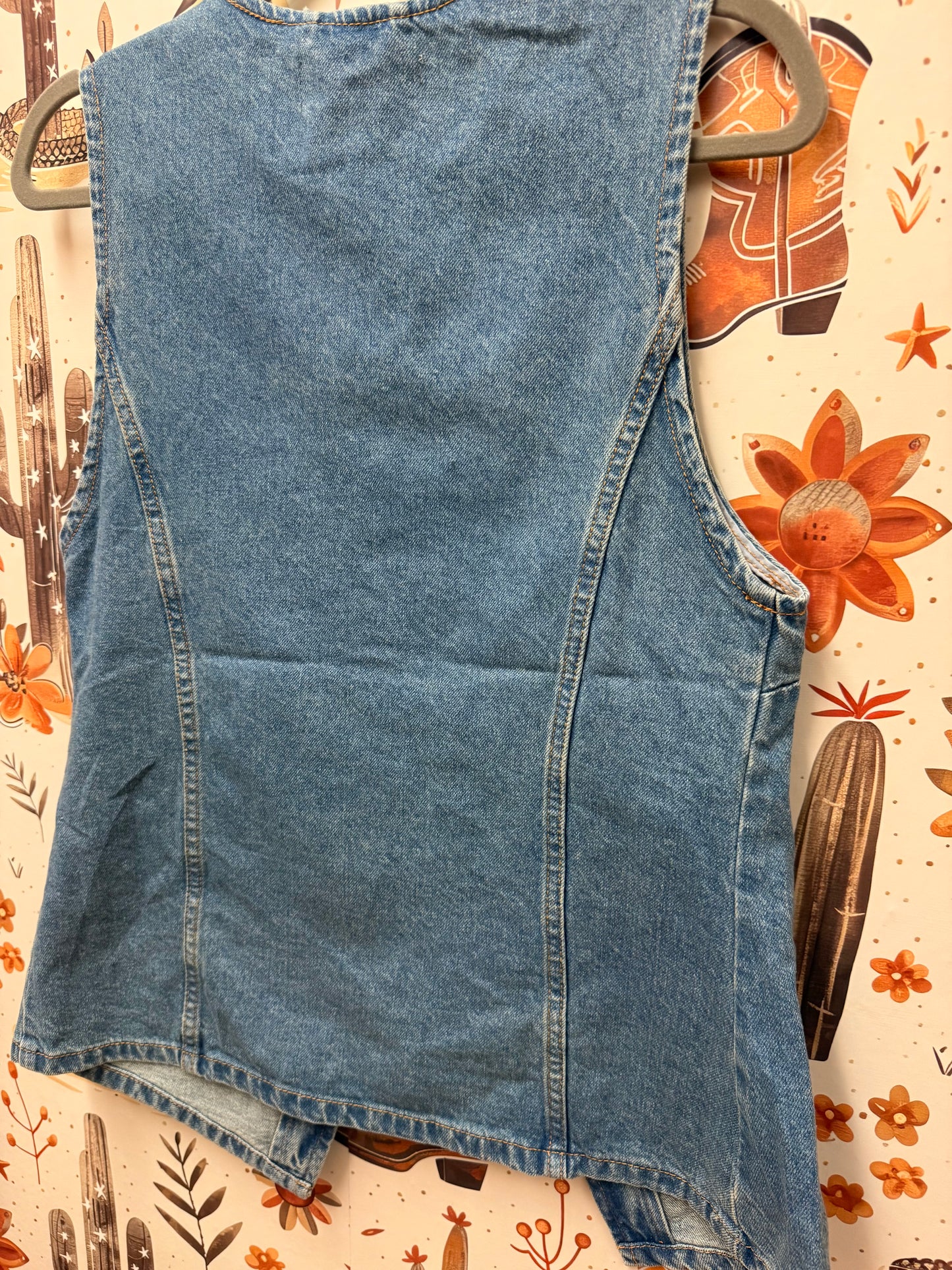 Denim split vest