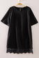 Faux Suede Lace Hem Mini Dress
