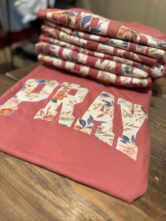 Pray embroidered tee