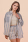 Stripe Woven Shirt Top & Shorts Set
