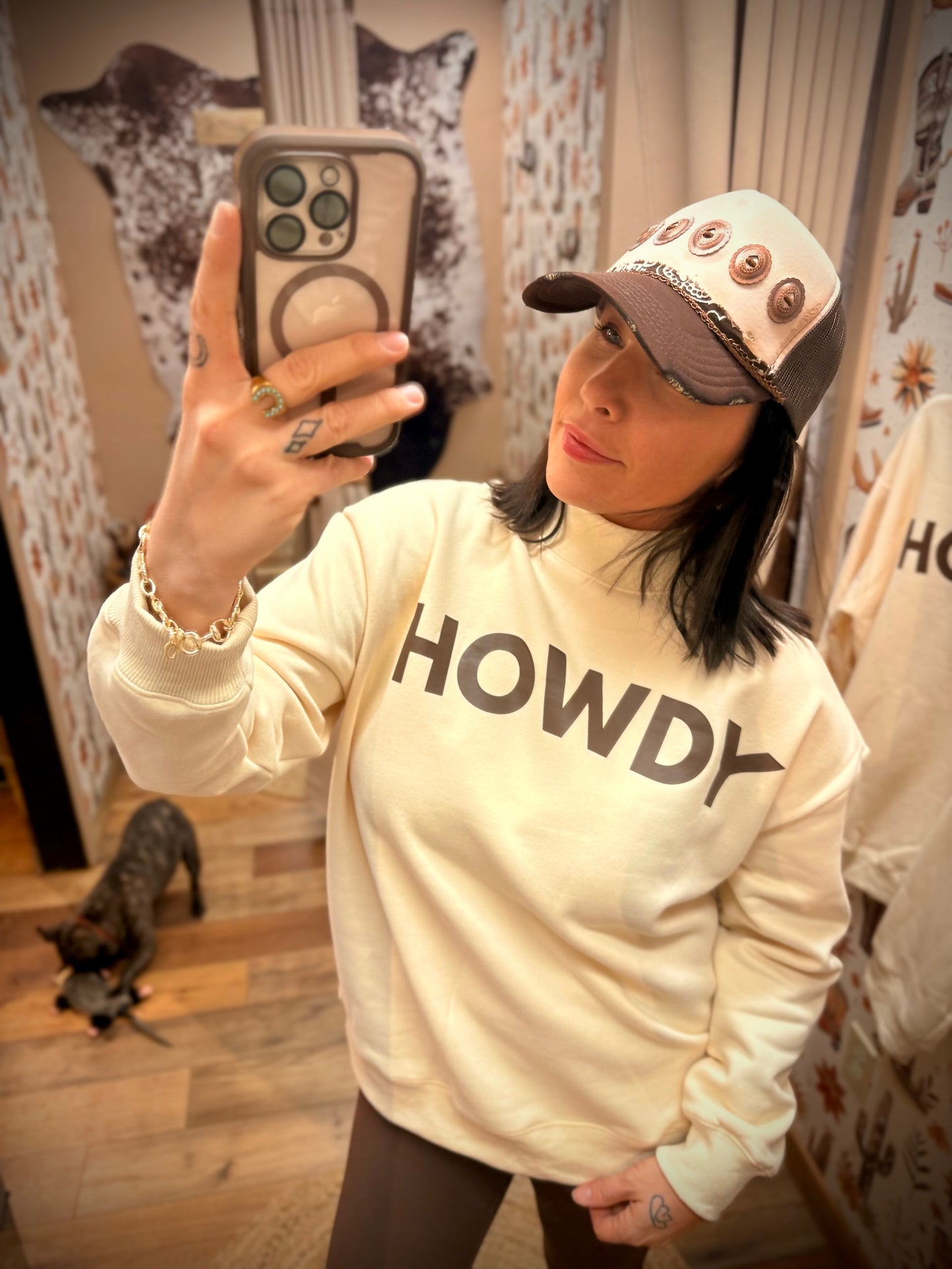 Howdy mock neck