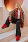 LEOPARD STAR CARDIGAN SWEATER
