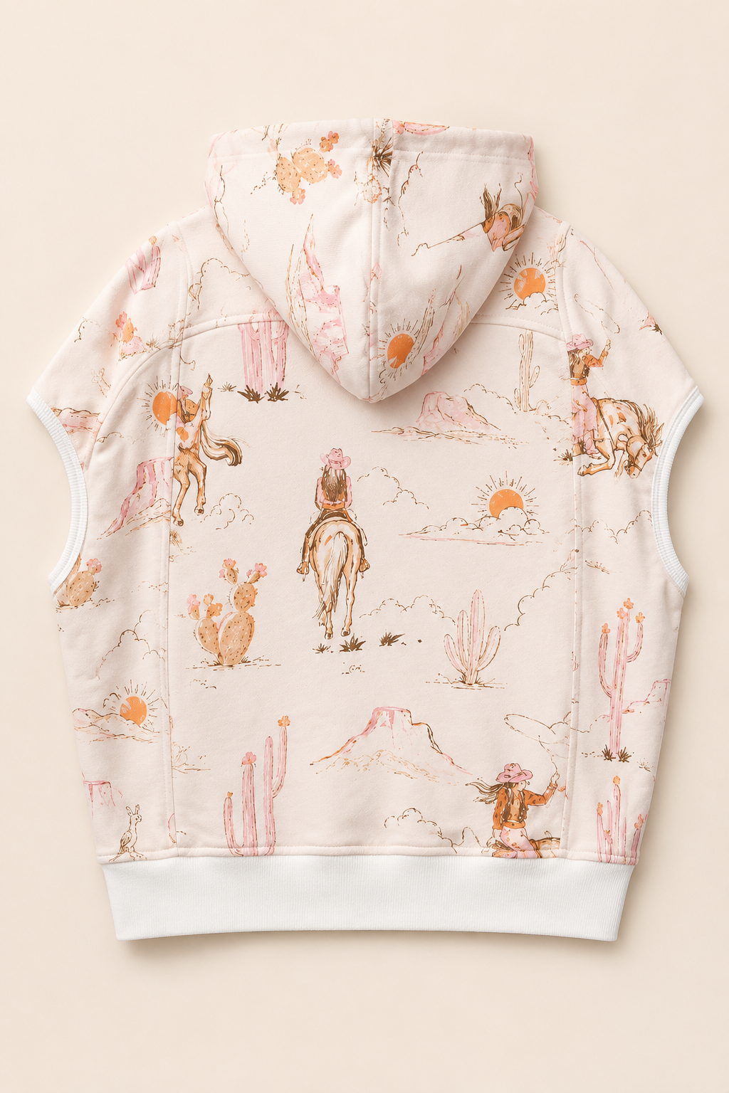 Sundown Cowgirl Terry Hoodie Vest
