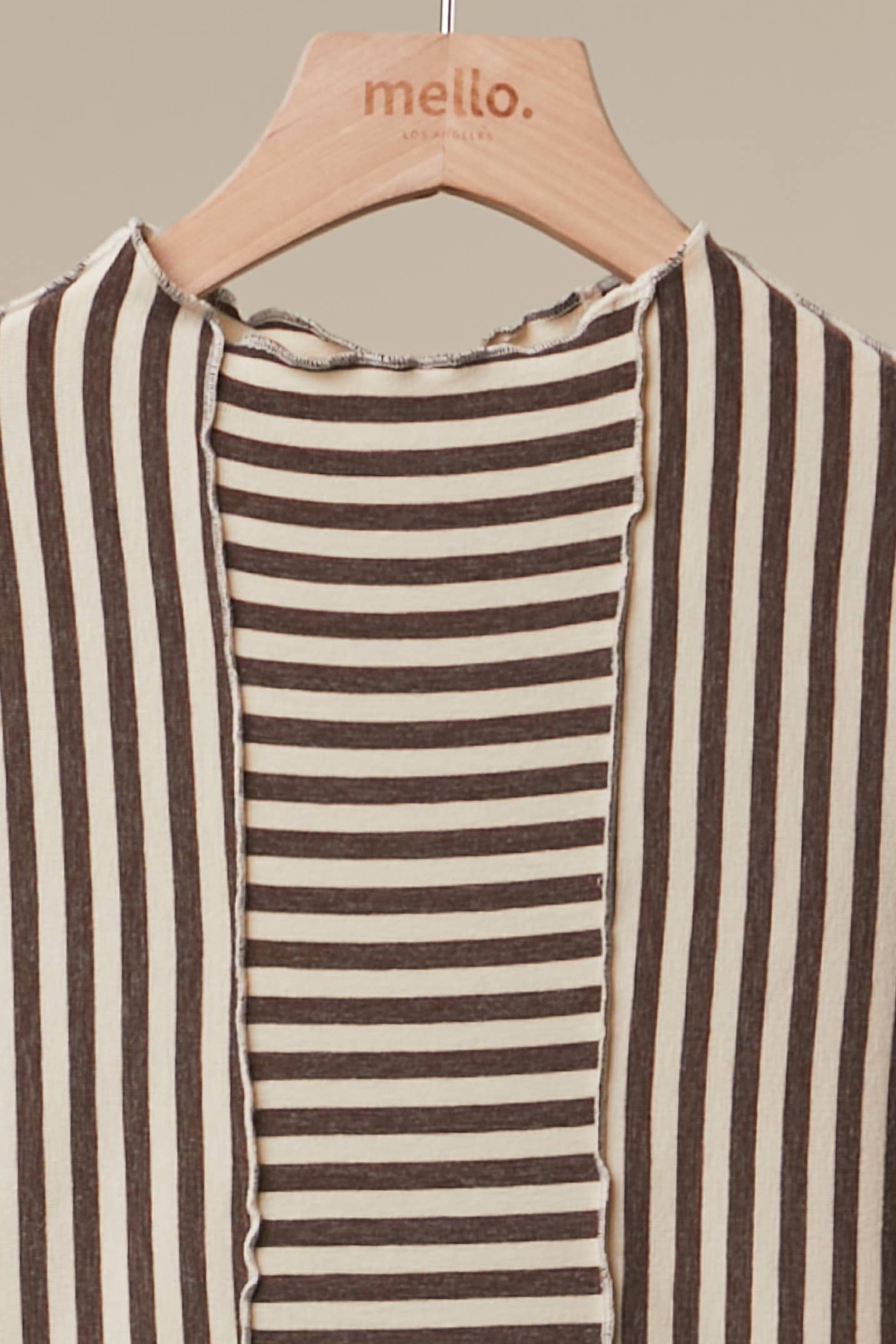 Asymmetrical Stripe Long Sleev Pullover