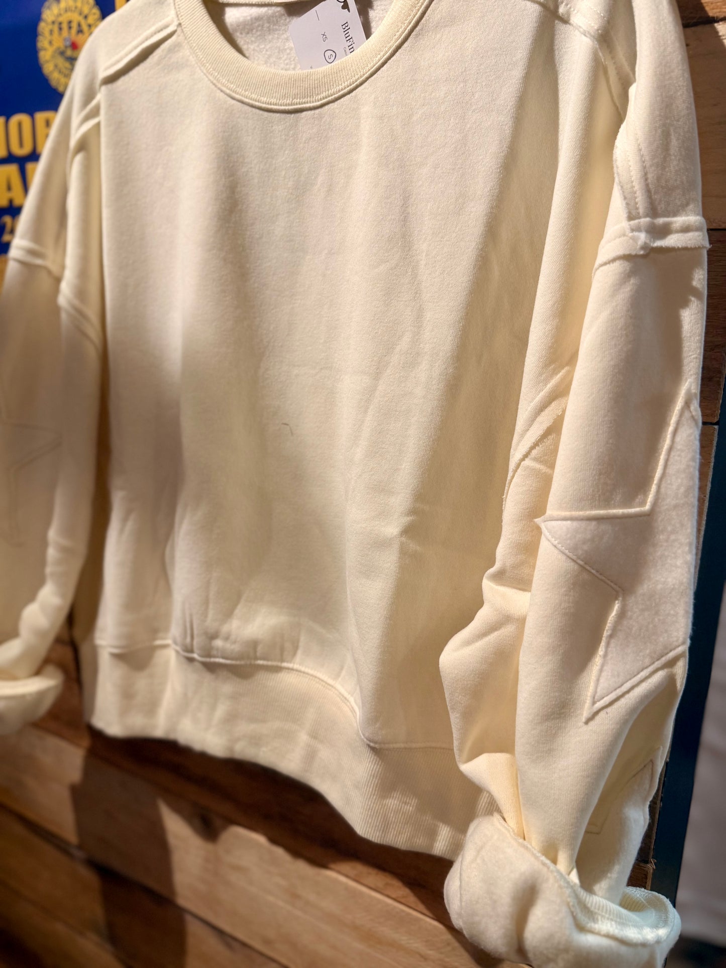 Star Patch Sleeve Sweatshirt
