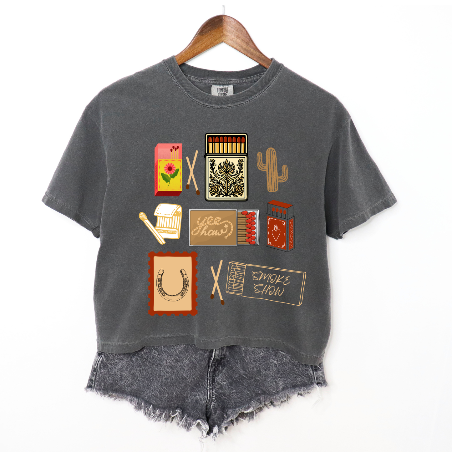 Matchbox YeeHaw Boxy Cropped Tee | Western Cowgirl | Trendy