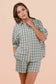 Checkered Shirt Top & Shorts Set