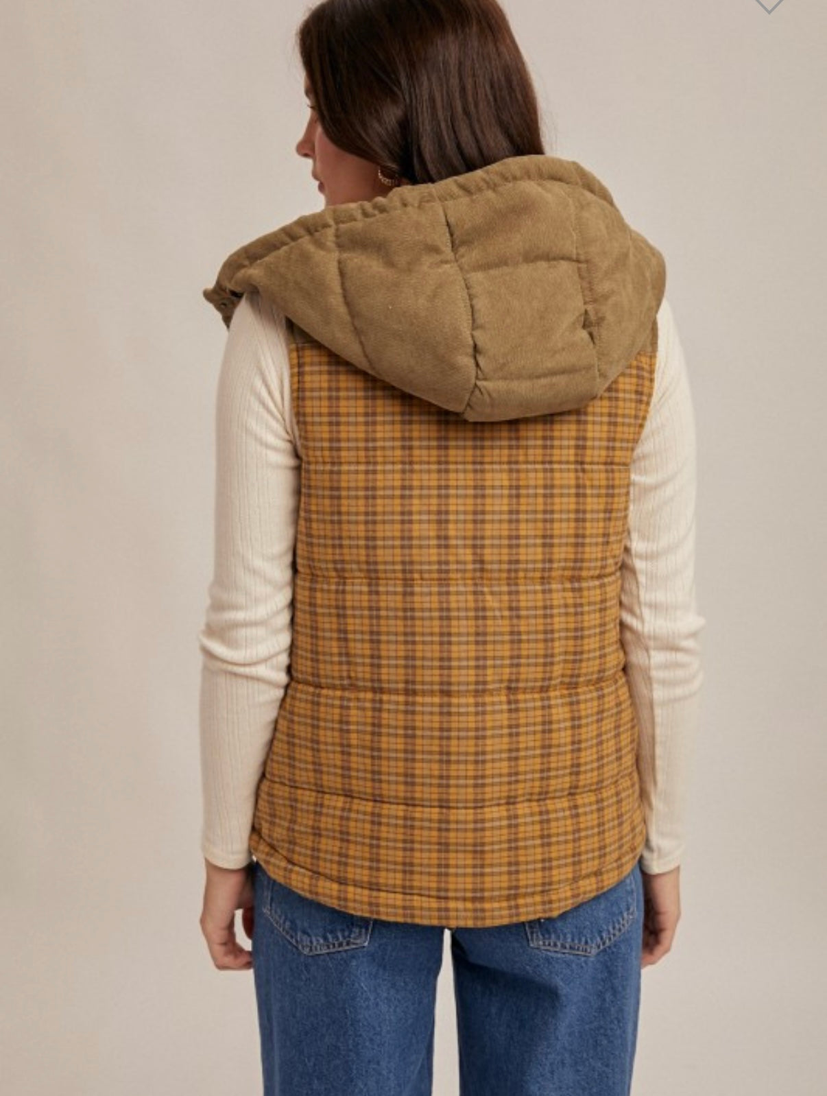 Mixed Plaid Vest