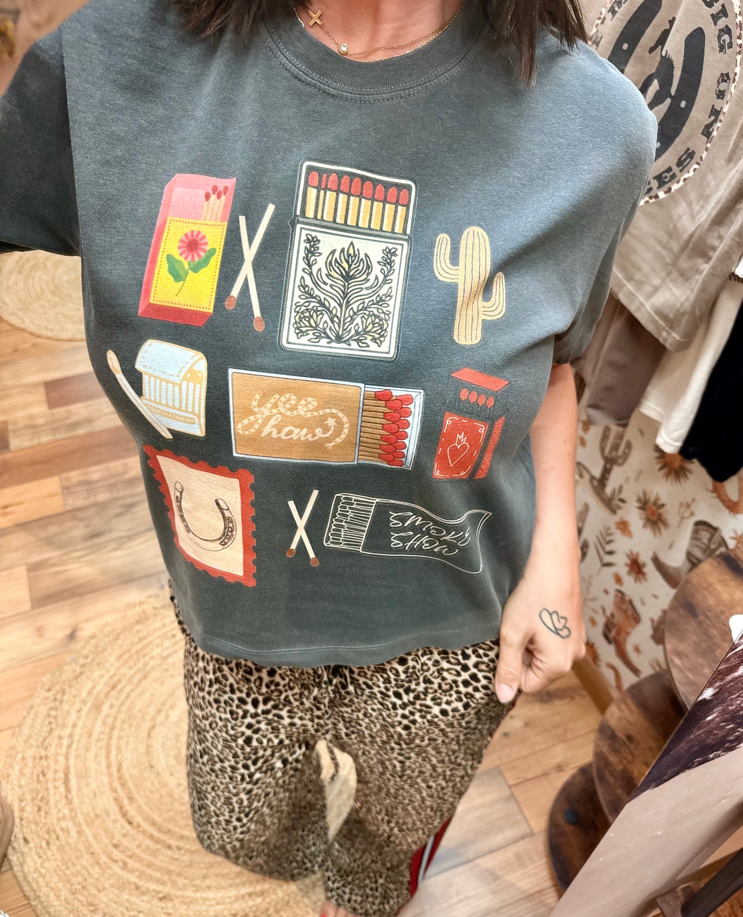 Matchbox YeeHaw Boxy Cropped Tee | Western Cowgirl | Trendy