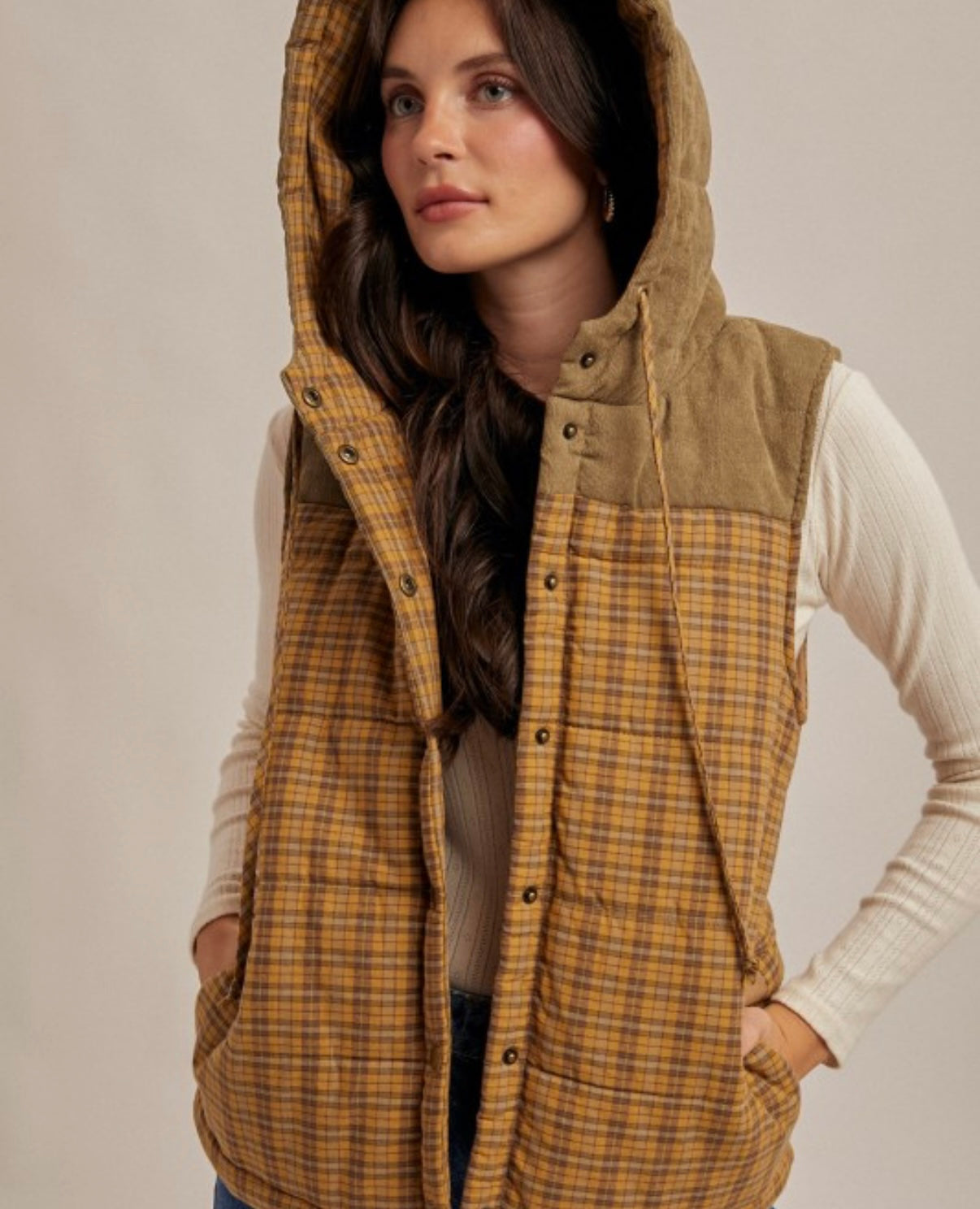 Mixed Plaid Vest