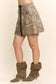 CAMOUFLAGE UTILITY MINI SKIRT POCKETS DRAWSTRING