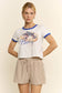 OVER&OVER - ELASTIC WAIST STRIPE CASUAL SHORTS