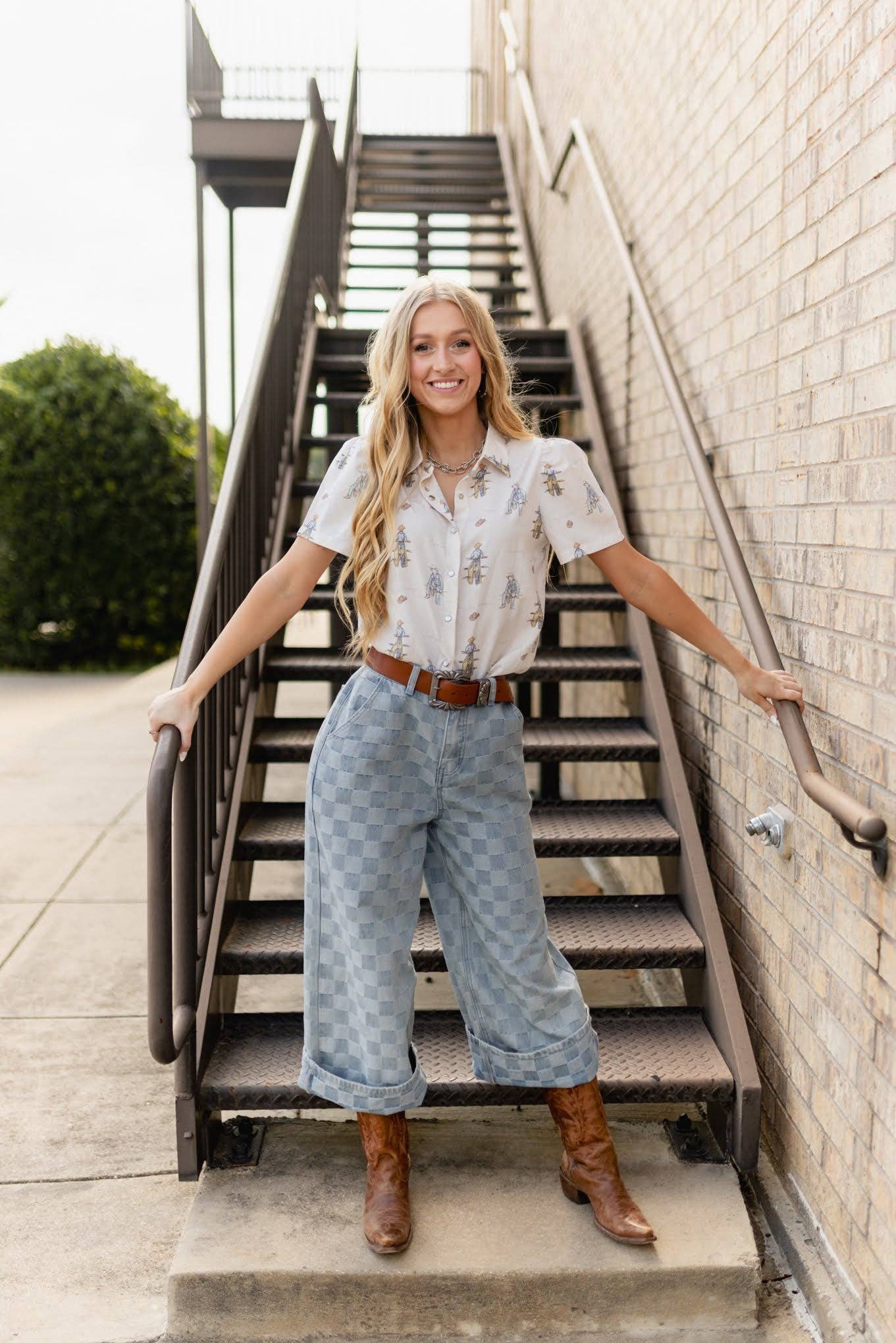 CHECKER CUFF DENIM