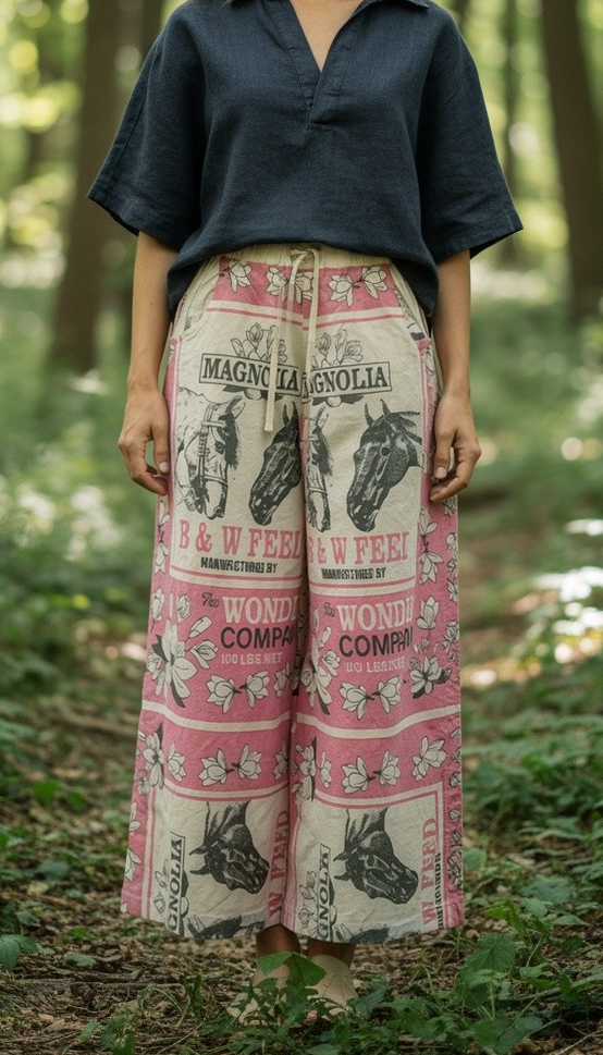 Vintage Sack Cotton Wide Leg Pants