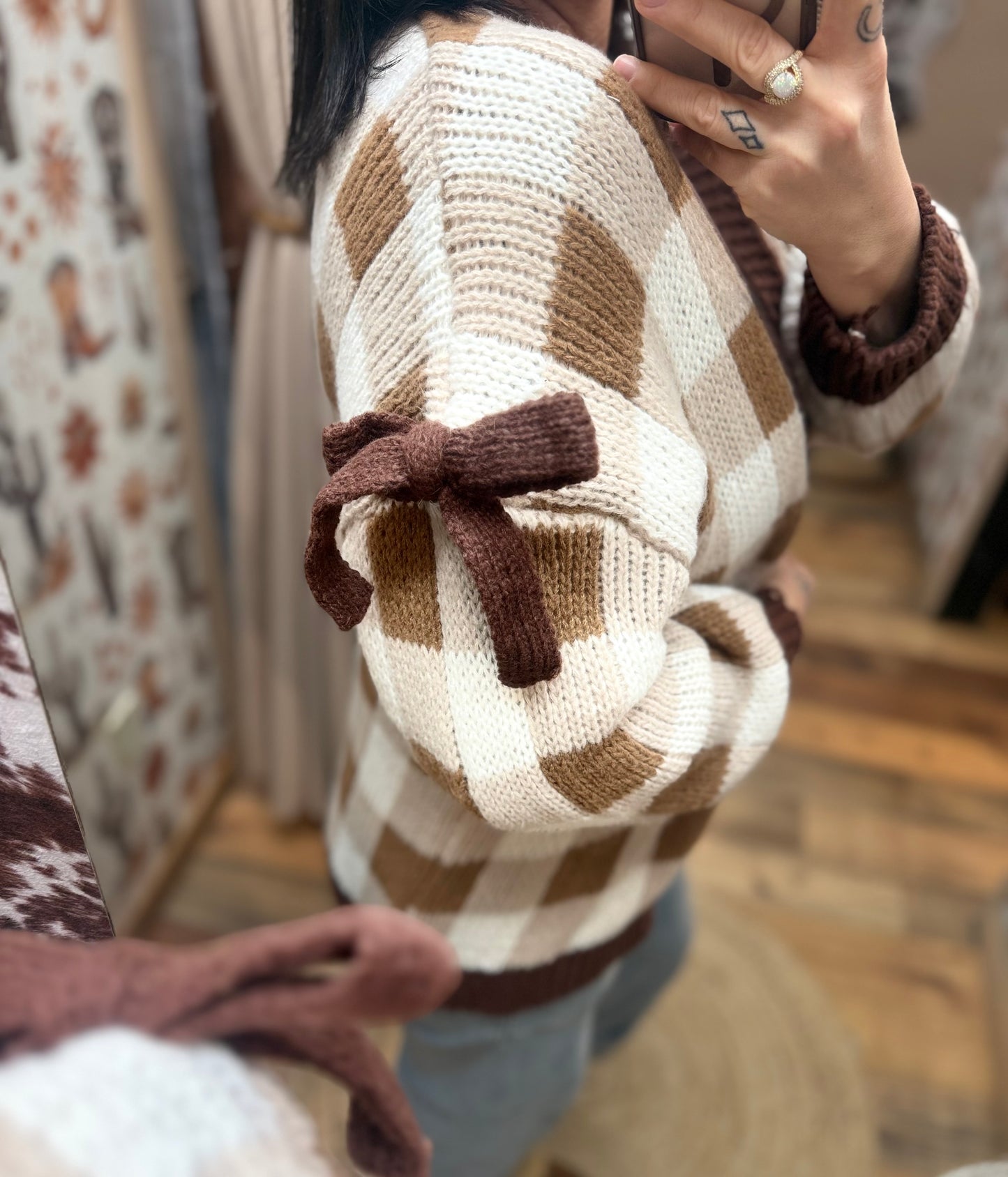 Cozy Check Knit Cardigan