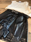Bit Belt Faux Leather Short