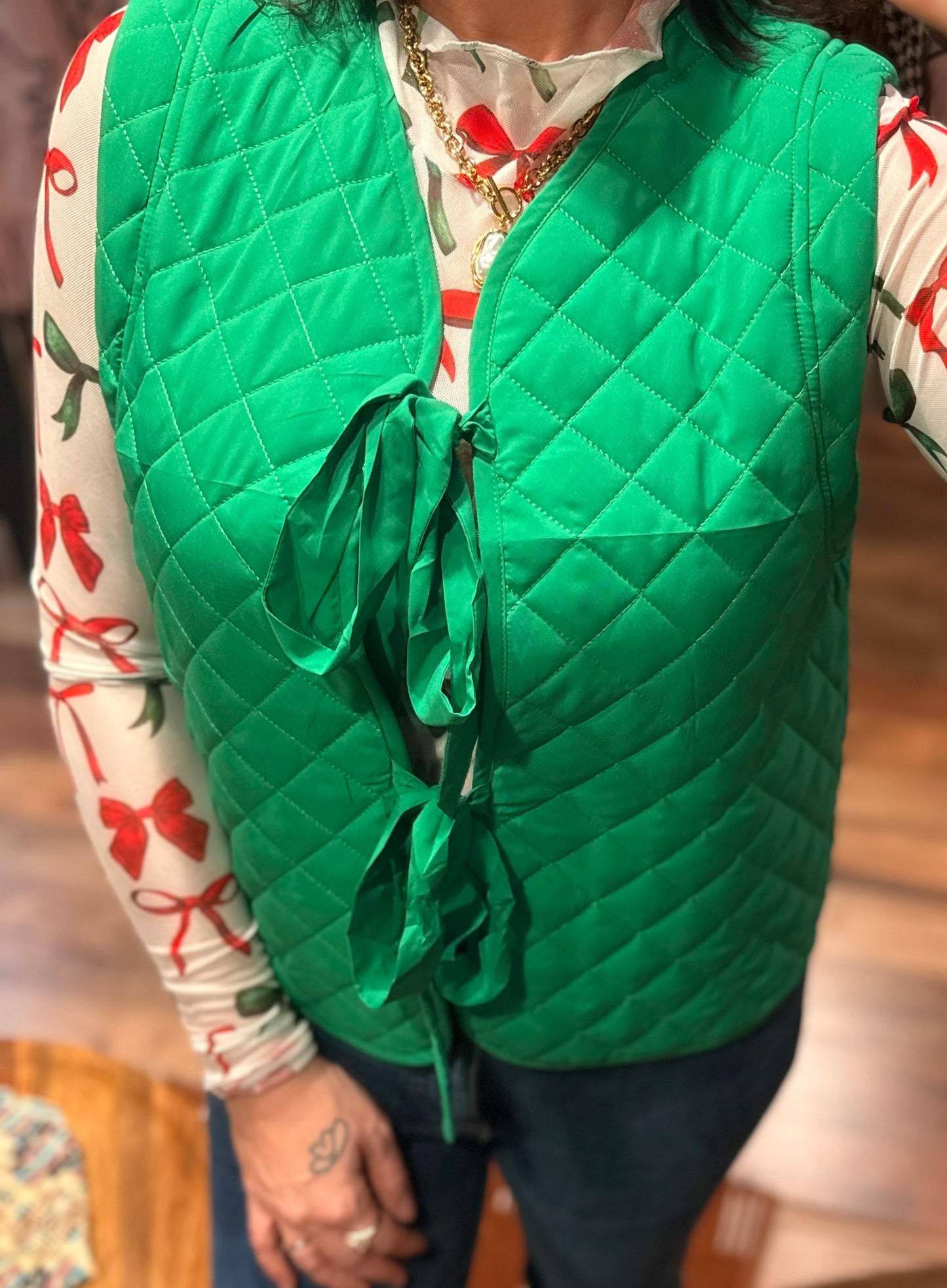 Quilted Tie Vest