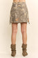 CAMOUFLAGE UTILITY MINI SKIRT POCKETS DRAWSTRING