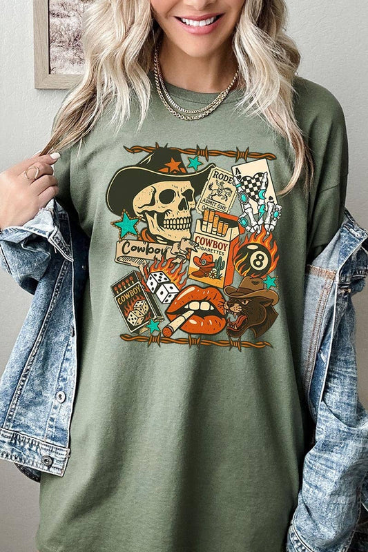 Vintage Western Collage Graphic Heavy Cotton Tee