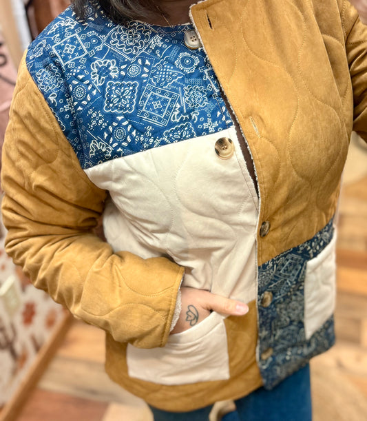 Patchwork Sherpa Jacket