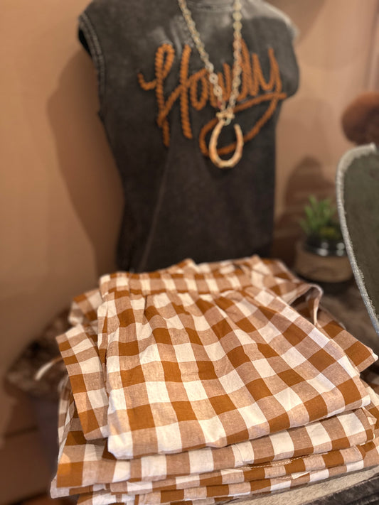 Brown Gingham pant