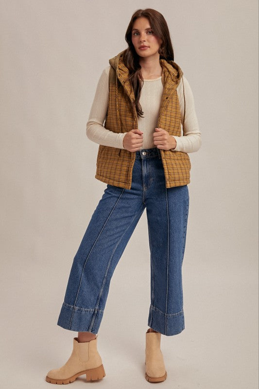 Mixed Plaid Vest