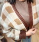 Cozy Check Knit Cardigan