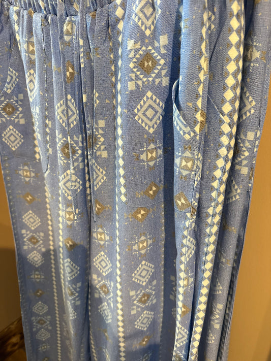Blue Aztec Pant