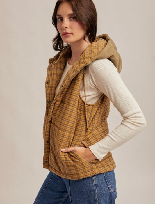 Mixed Plaid Vest