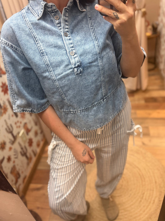 Wish you didn’t denim top