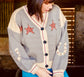 Western Horse Graphic Knit Cardigan