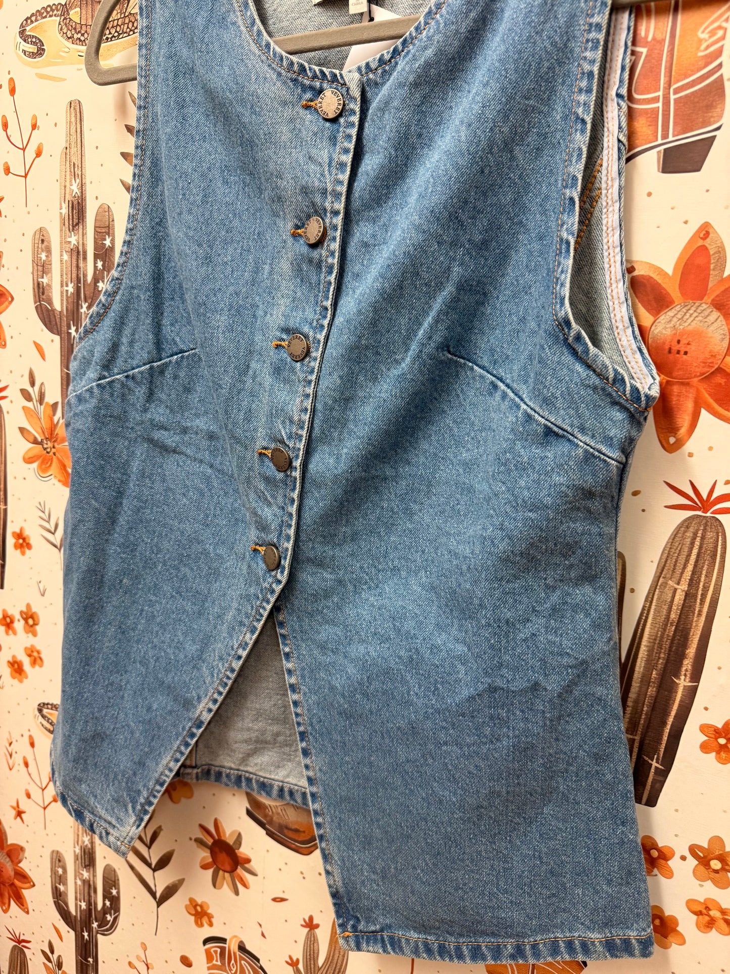 Denim split vest
