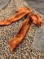 Velvet Bow Leopard Wide Leg Pants