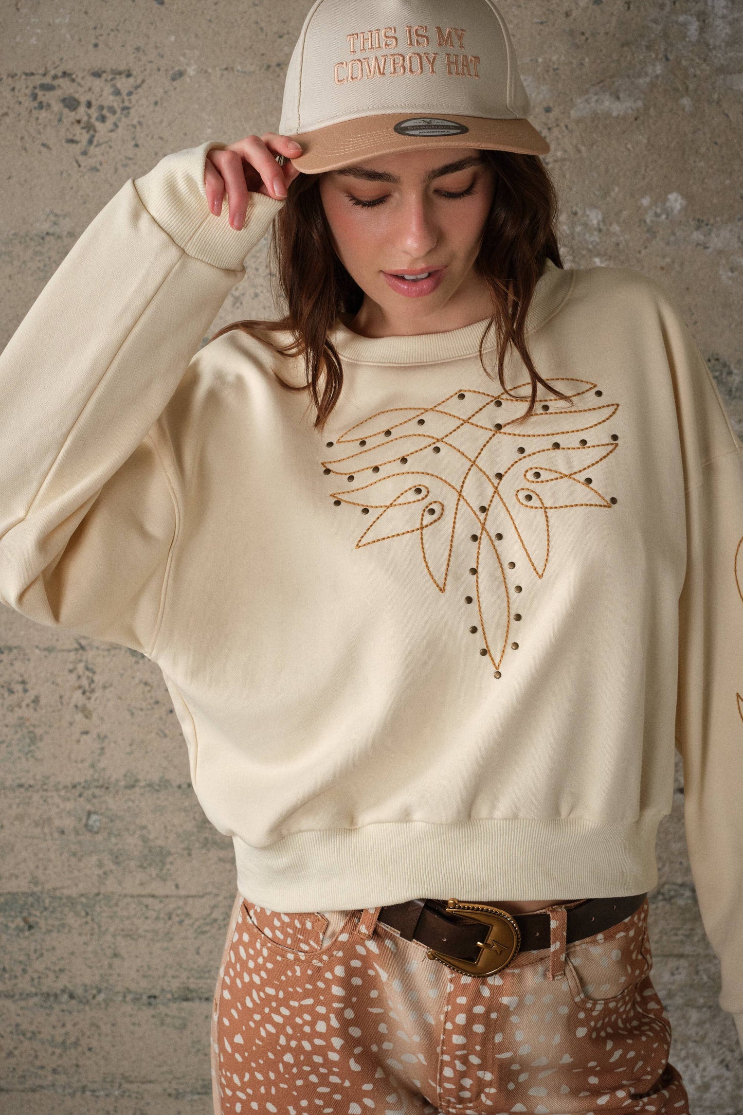 Boot Stitch Embroidered Sweatshirt