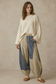 Textured Grid Patch Balloon Pants