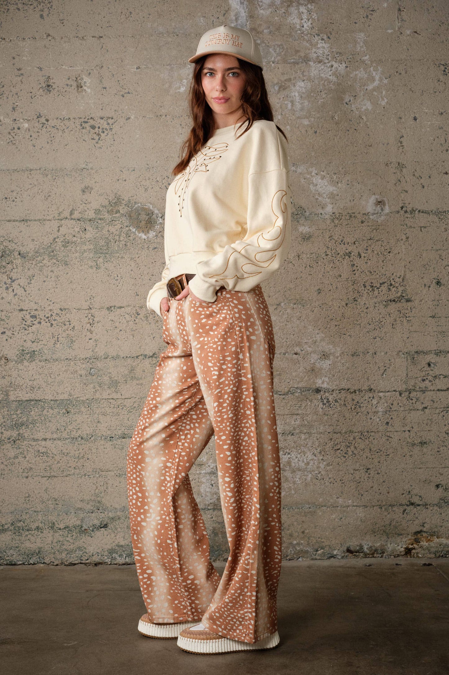 Boot Stitch Embroidered Sweatshirt
