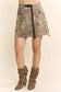 CAMOUFLAGE UTILITY MINI SKIRT POCKETS DRAWSTRING