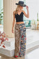 LEOPARD & ZEBRA MIX PRINT WIDE LEG PANTS