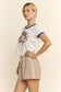 OVER&OVER - ELASTIC WAIST STRIPE CASUAL SHORTS