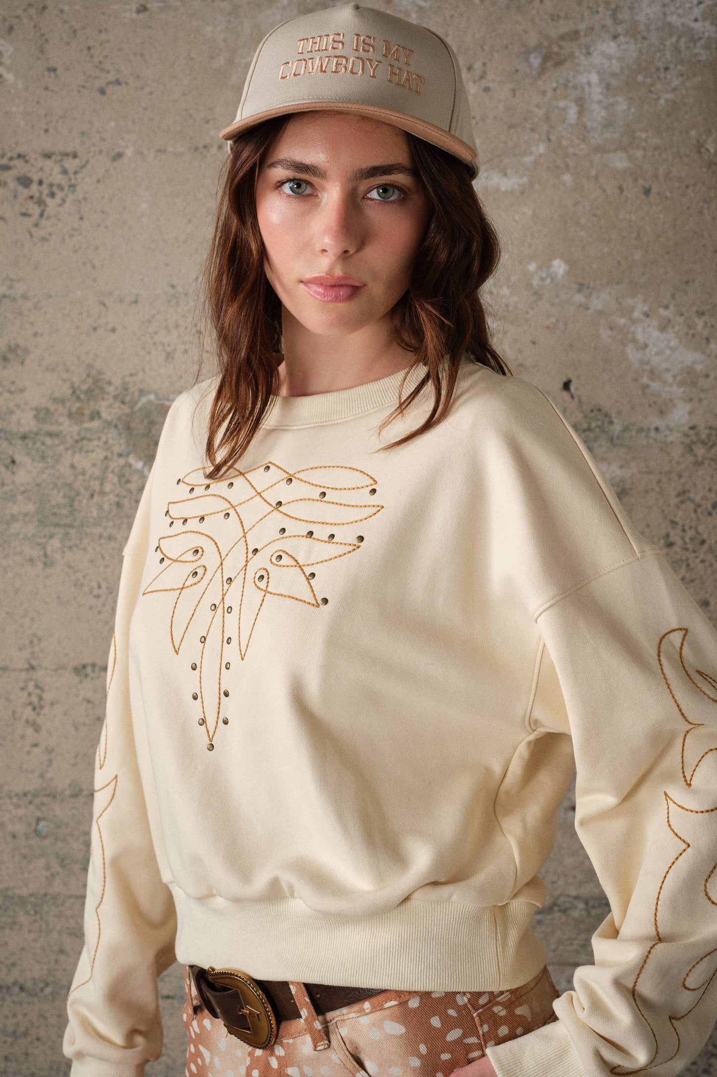 Boot Stitch Embroidered Sweatshirt