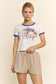 OVER&OVER - ELASTIC WAIST STRIPE CASUAL SHORTS