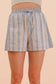 Stripe Woven Shirt Top & Shorts Set